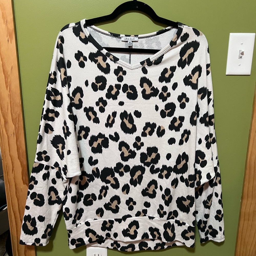 White Birch Leopard 3/4 dolman sleeve